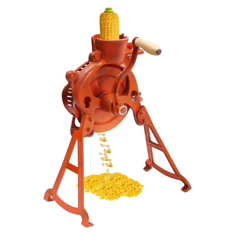 Heavy Duty Manual Farm Corn Sheller Machine Cast Iron Wood Hand Crank Shelling Tool 0