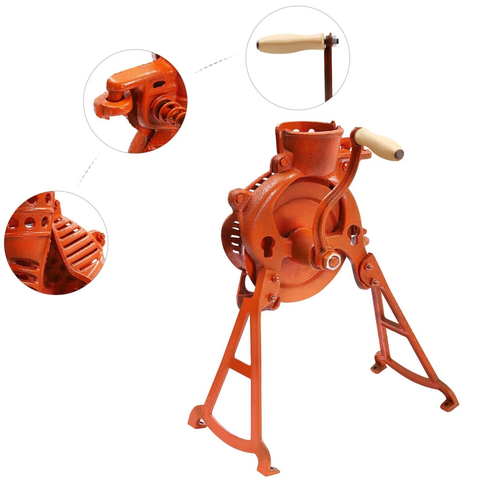 Heavy Duty Manual Farm Corn Sheller Machine Cast Iron Wood Hand Crank Shelling Tool 7