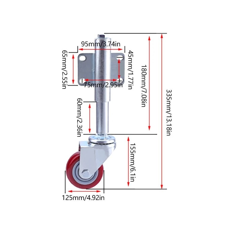 Heavy Duty Spring Loaded Gate Caster Wheel Gate Support Caster 8