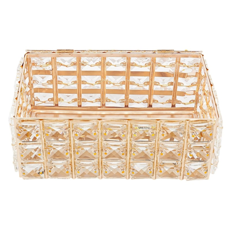 Premium Crystal Tissue Box Cover Napkin Dispenser Organizer With Paper Storage 1