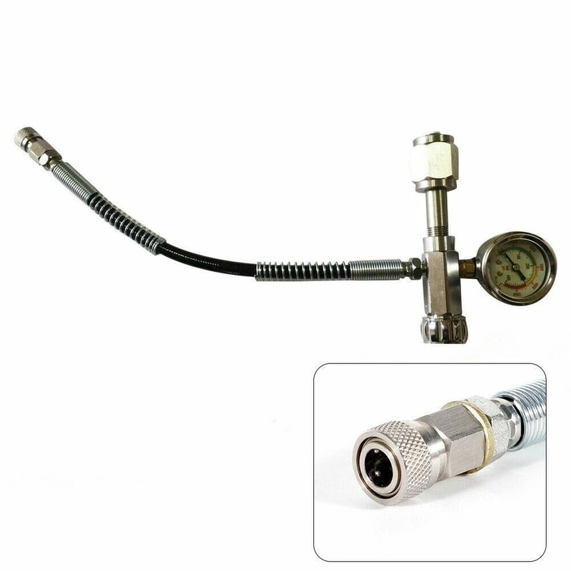 PCP Fill Adapter Charging Kit With SCBA Air Fill Hose Oxygen Tank Refill Valve 10