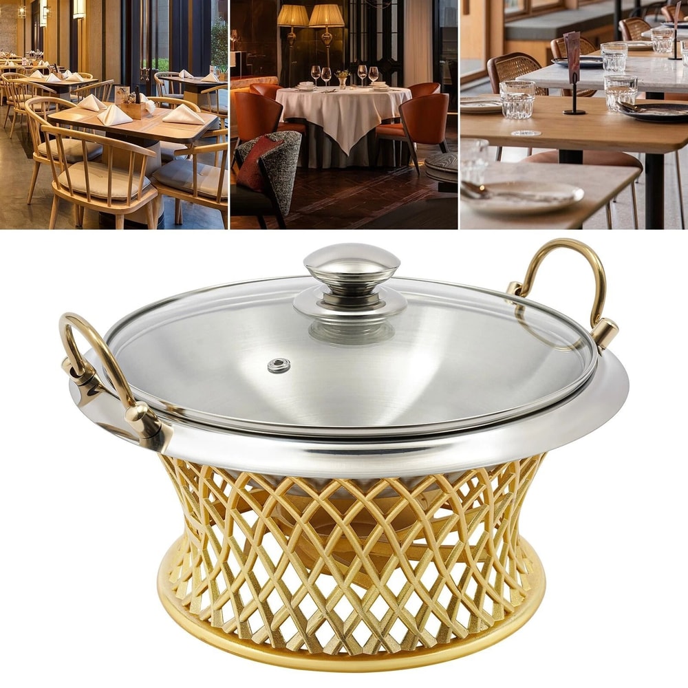 Premium Round Buffet Chafing Dish With Lid Durable Stainless Serving Warmer 12