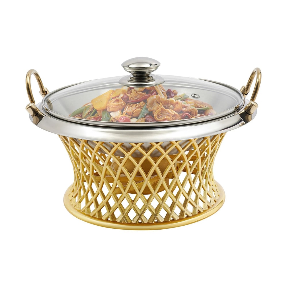 Premium Round Buffet Chafing Dish With Lid Durable Stainless Serving Warmer 8