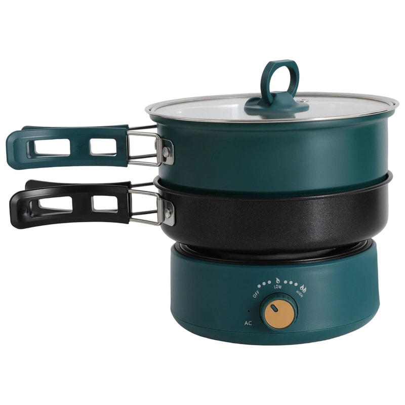 Premium Portable Electric Hot Pot Cooker Mini Ramen Noodle Cooker With Foldable Handles 1