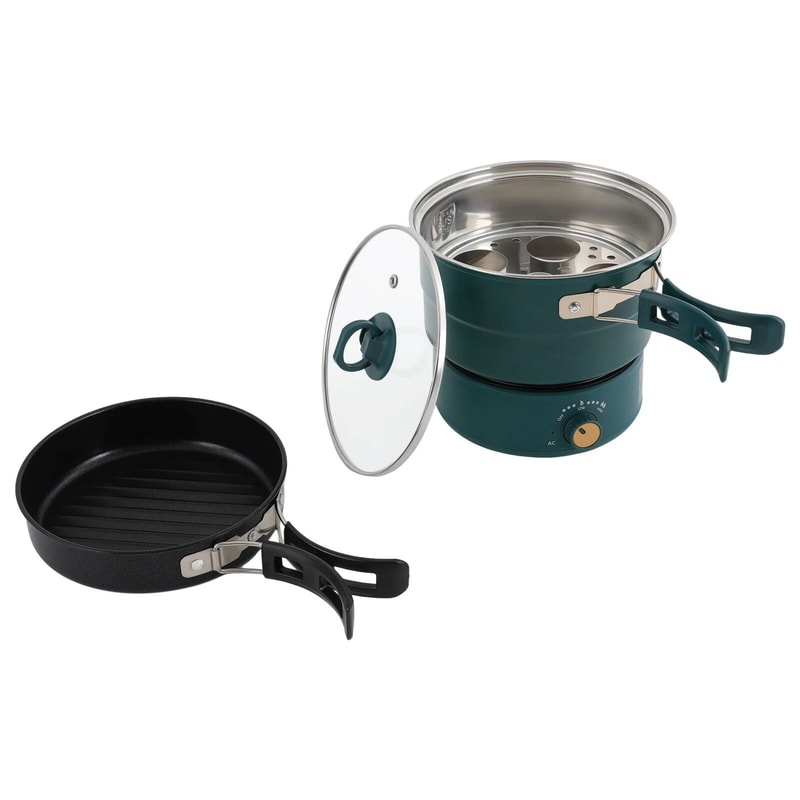 Premium Portable Electric Hot Pot Cooker Mini Ramen Noodle Cooker With Foldable Handles 4