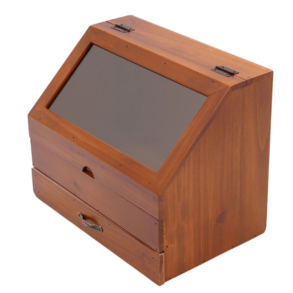 Elegant Wood Perfume Organizer With Drawer Jewelry Storage Box Tiered Perfume Display Stand 5