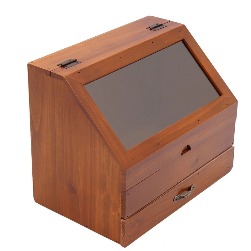Elegant Wood Perfume Organizer With Drawer Jewelry Storage Box Tiered Perfume Display Stand 9