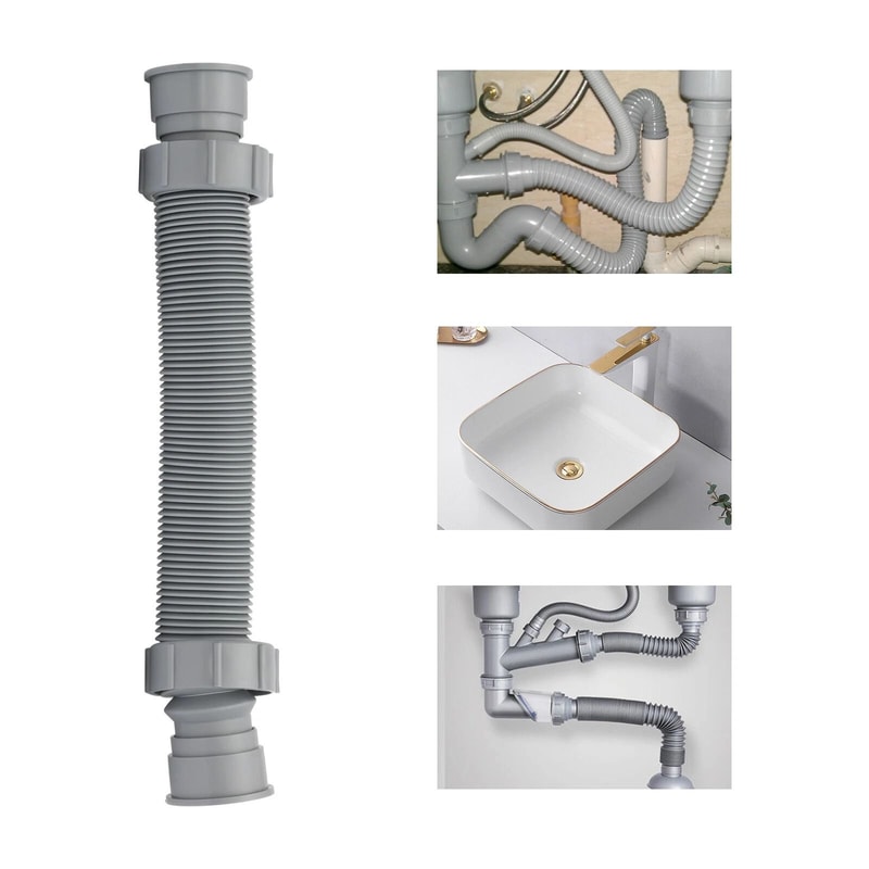 Premium Flexible Sink Drain Pipe Expandable Basin Drain Hose Tubing For Kitchen Bathroom 10