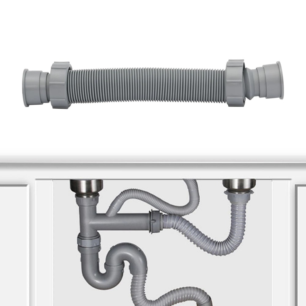 Premium Flexible Sink Drain Pipe Expandable Basin Drain Hose Tubing For Kitchen Bathroom 12