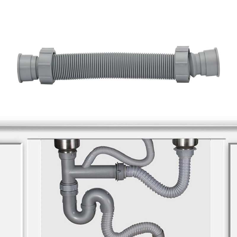 Premium Flexible Sink Drain Pipe Expandable Basin Drain Hose Tubing For Kitchen Bathroom 12