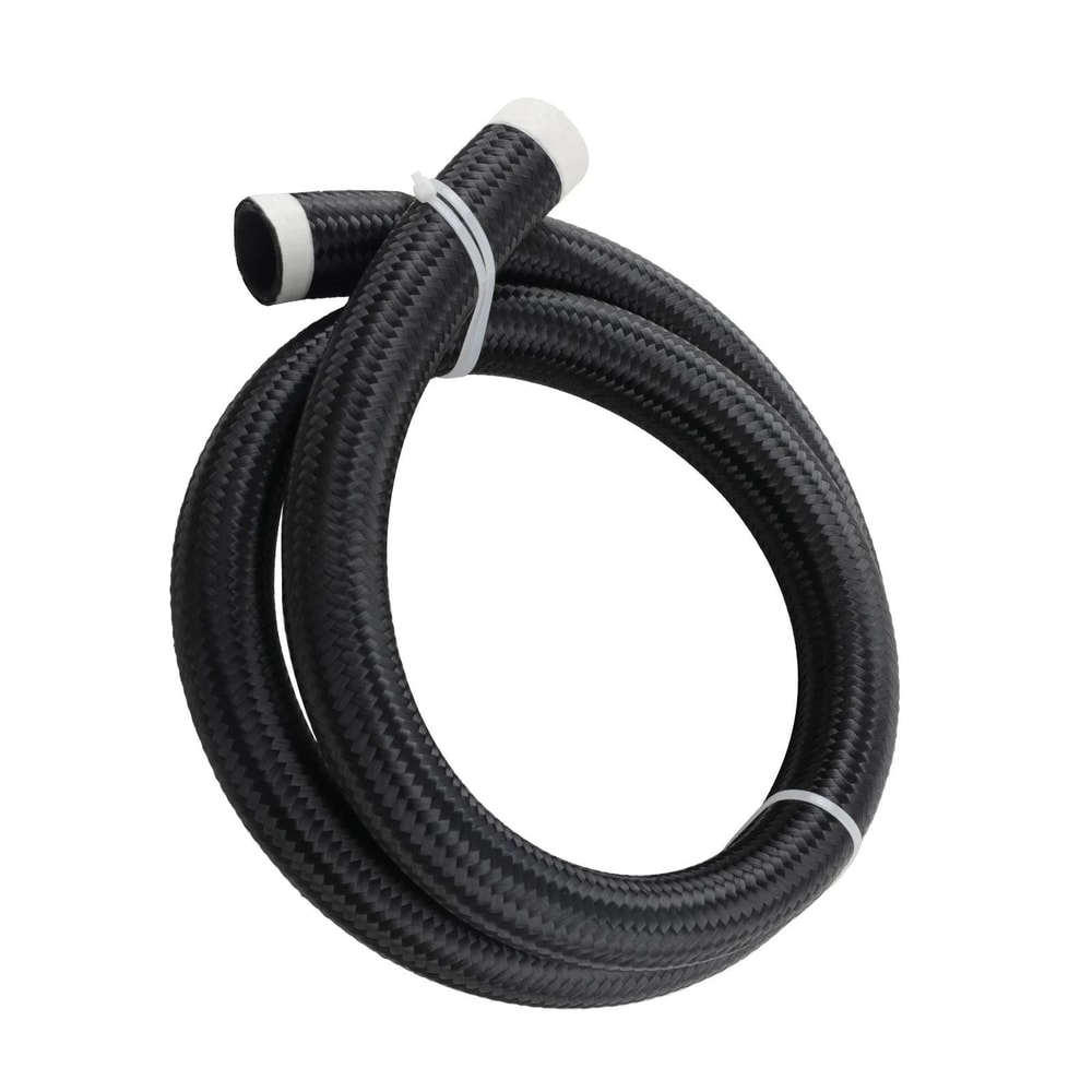 Black Fuel Line Stainless Steel Nylon Braided Oil Hose 2