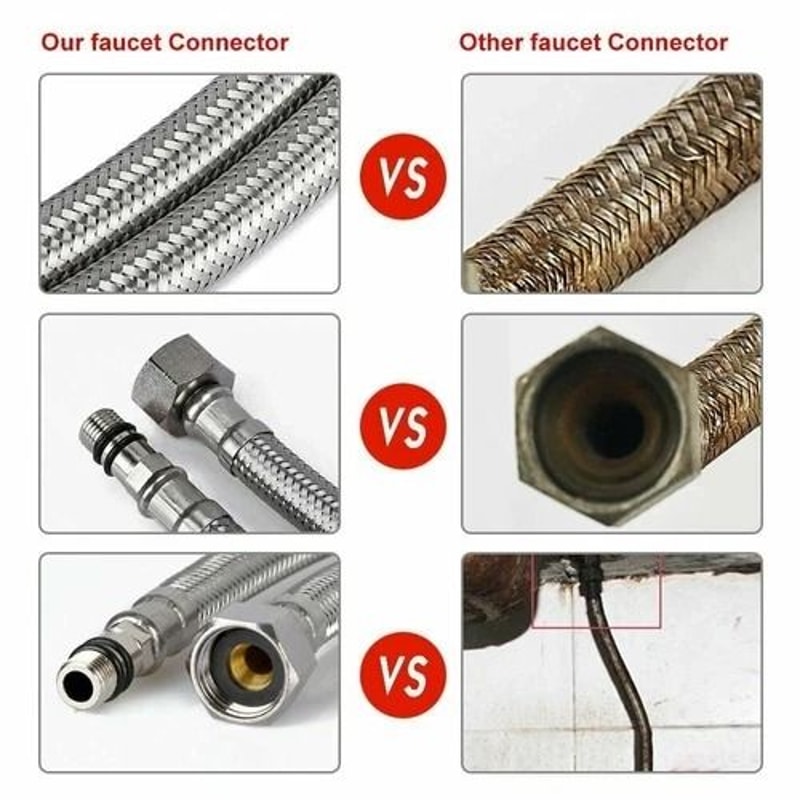 Faucet Supply Hose Female To Male Stainless Steel Connector 1