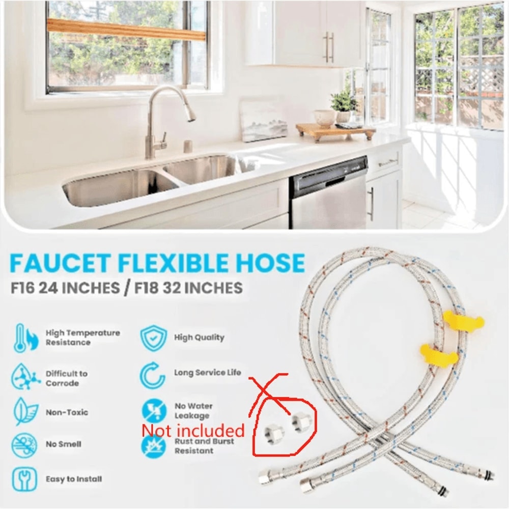Faucet Supply Hose Female To Male Stainless Steel Connector 5