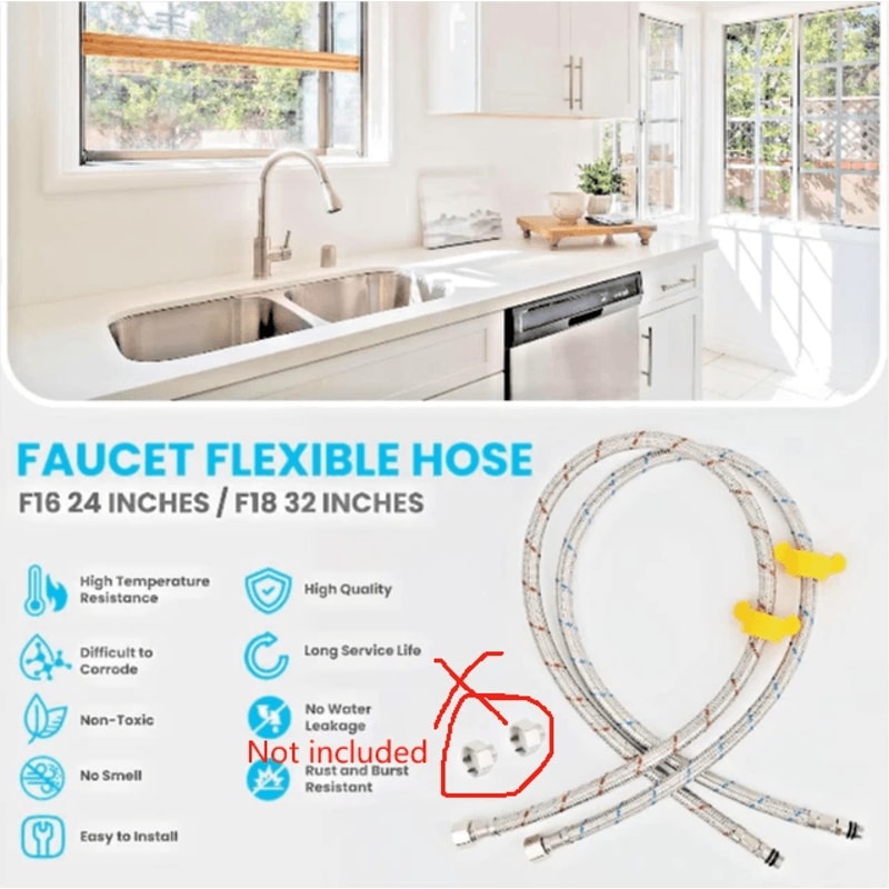 Faucet Supply Hose Female To Male Stainless Steel Connector 5