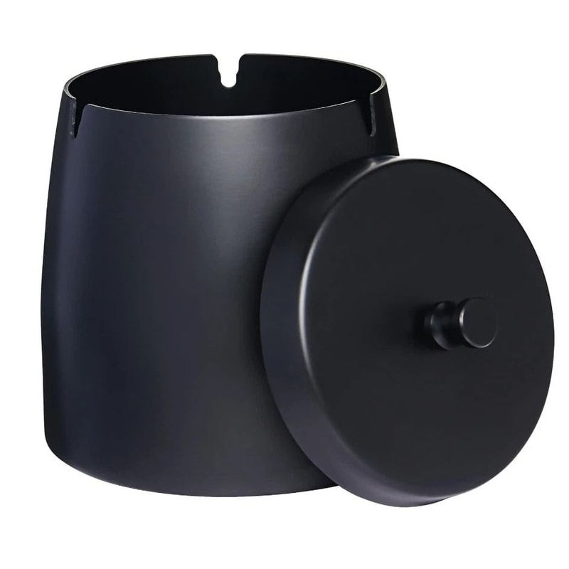 Windproof Ashtray With Lid Stainless Steel Smokeless Indoor Outdoor Cigarette Ash Tray 2