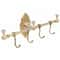 Vintage Brass Wall Mounted Towel Shelf With 4 Hooks For Bathroom Storage 7