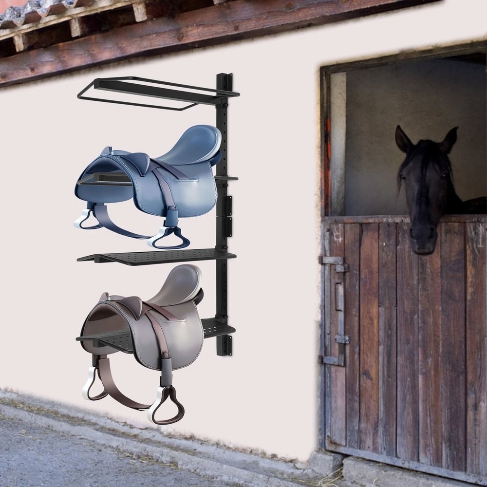 4 Tier Wall Mounted Saddle Rack For Horse Tack Storage 1