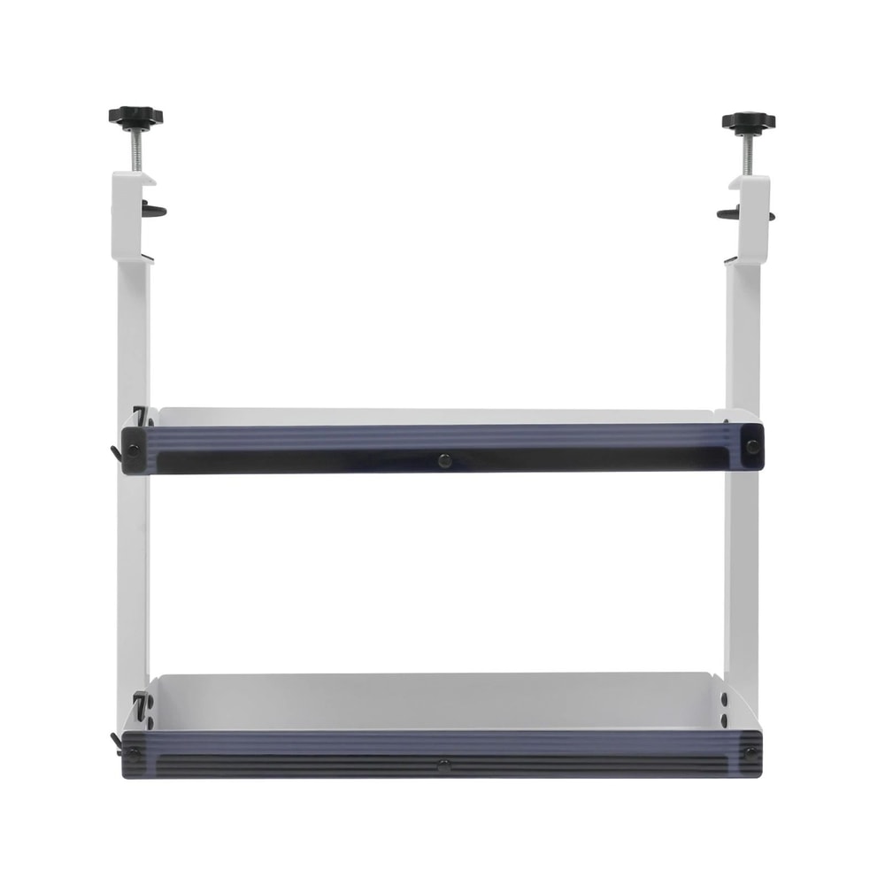 Modern Clamp On Desk Shelf With 2 Tier Organizer And Adjustable Storage Tray 4