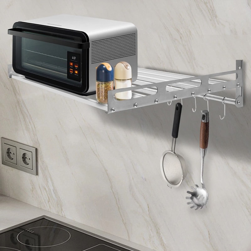 Stainless Steel Wall Mounted Microwave Rack Shelf 17