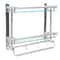 Stainless Steel Wall Mounted Glass Bathroom Shelf With Towel Hanger 2