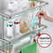 Stainless Steel Wall Mounted Glass Bathroom Shelf With Towel Hanger 4