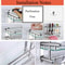 Stainless Steel Wall Mounted Glass Bathroom Shelf With Towel Hanger 5