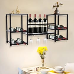 3 tier wall mounted wine rack with modern bottle storage
