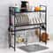 2 Tier Over The Sink Dish Drying Rack Stainless Steel Kitchen Organizer 0