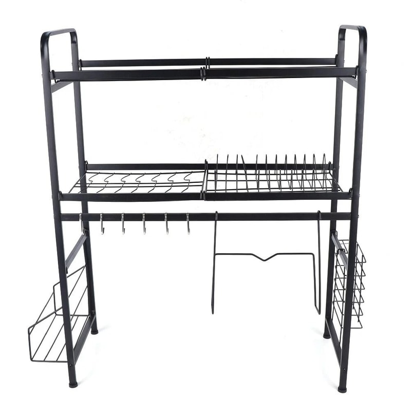 2 Tier Over The Sink Dish Drying Rack Stainless Steel Kitchen Organizer 3