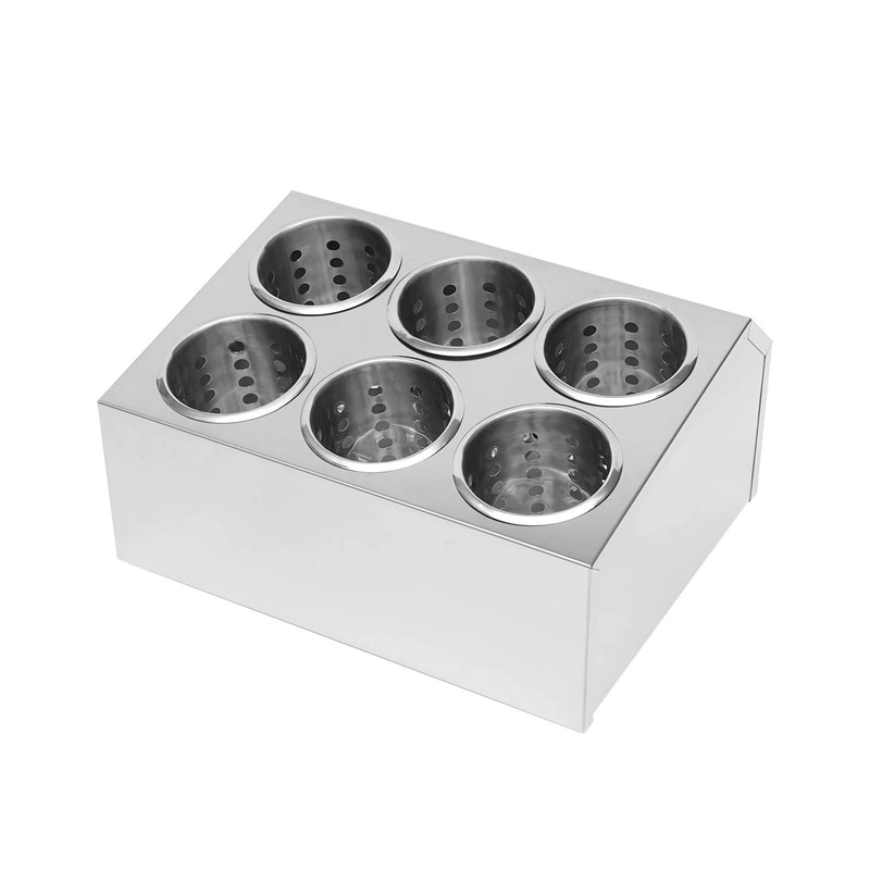 6 Hole Stainless Steel Flatware Holder Commercial Silverware Organizer For Restaurants 2