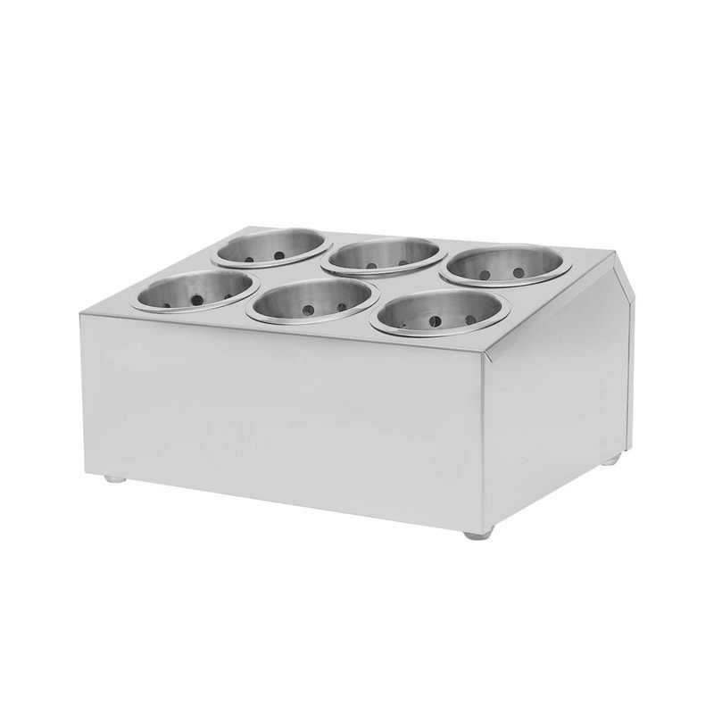 6 Hole Stainless Steel Flatware Holder Commercial Silverware Organizer For Restaurants 4