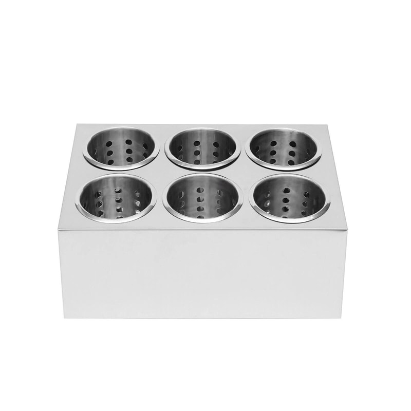 6 Hole Stainless Steel Flatware Holder Commercial Silverware Organizer For Restaurants 5