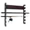 Brown 6 Cue Wall Mount Pool Cue Rack For Game Room Storage 5