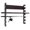 Brown 6 Cue Wall Mount Pool Cue Rack For Game Room Storage 5