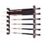 Brown 6 Cue Wall Mount Pool Cue Rack For Game Room Storage 7