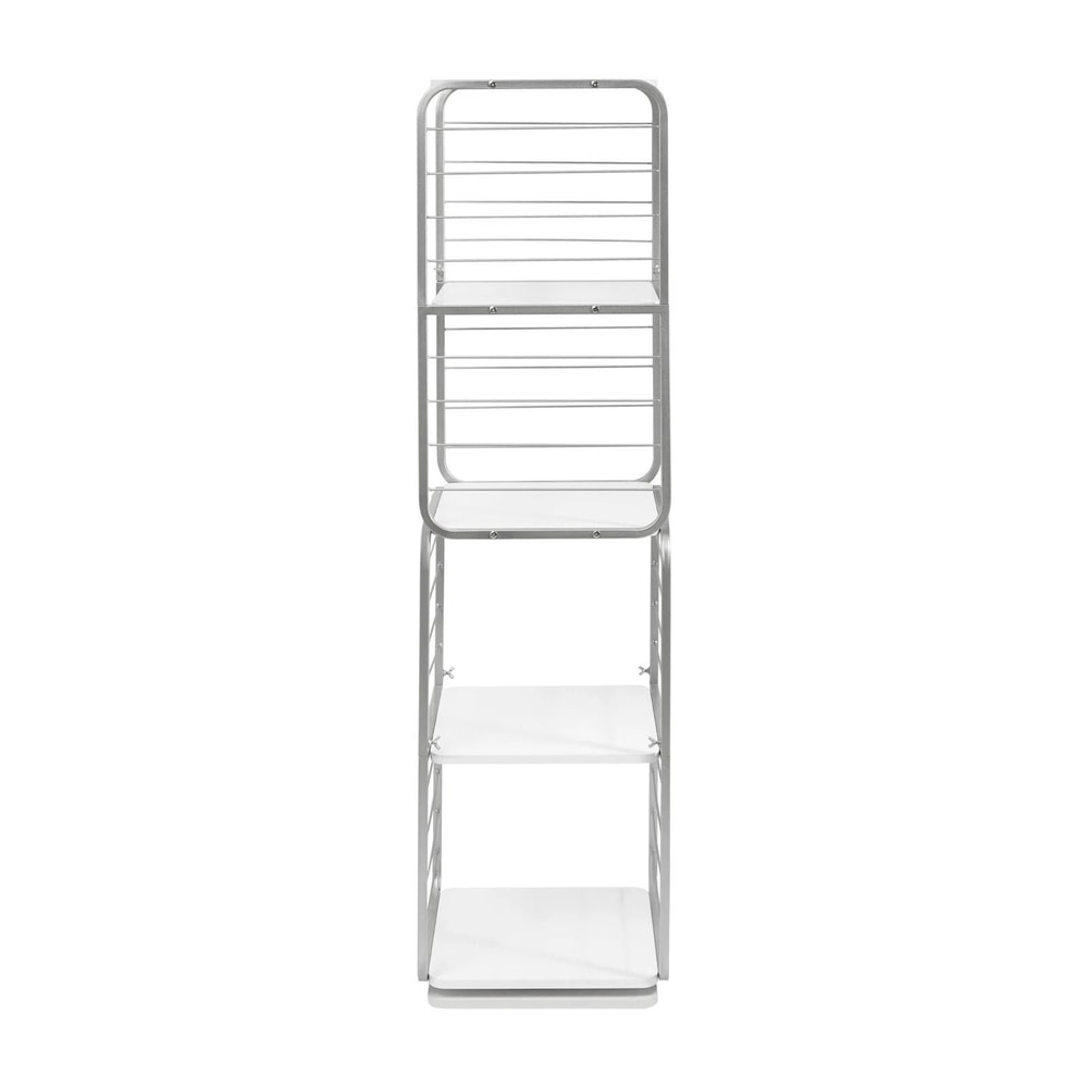4 Tier Rotating Bookshelf Tower Space Saving Floor Standing Book Display Rack 8