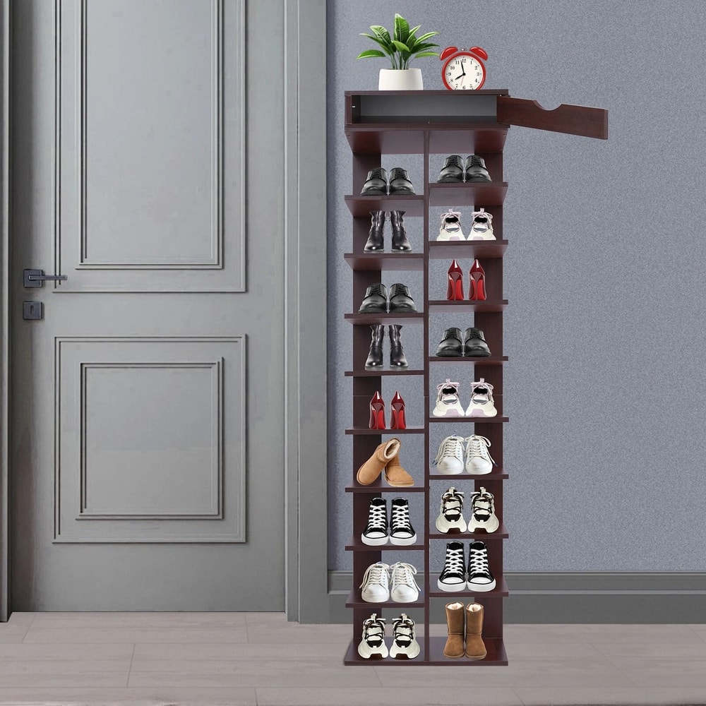 10 Tier Vertical Shoe Rack For Compact Entryway Shoe Storage 1