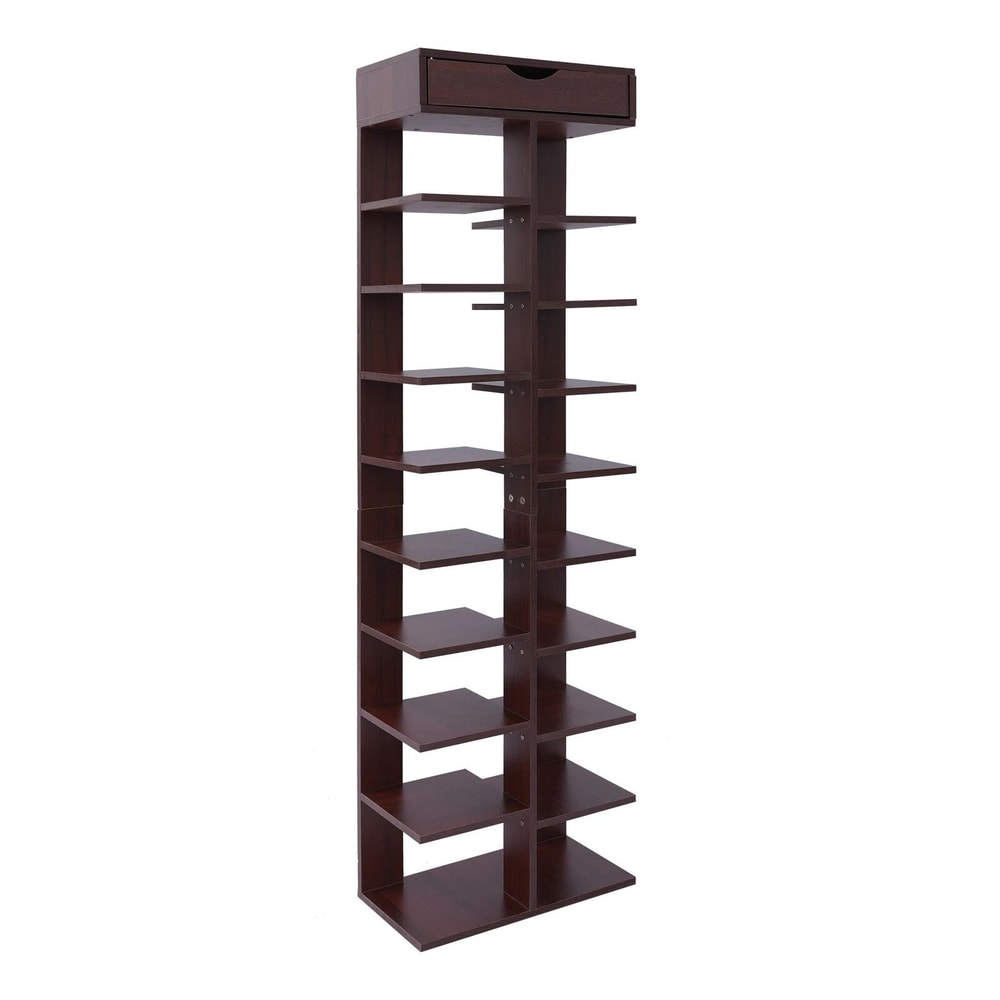 10 Tier Vertical Shoe Rack For Compact Entryway Shoe Storage 10