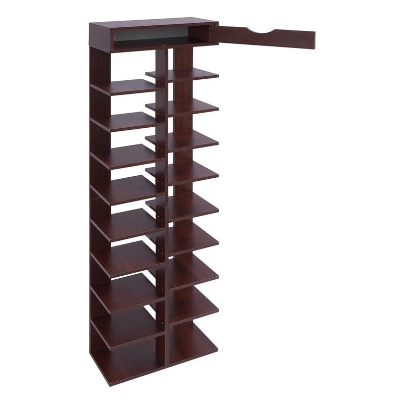 10 Tier Vertical Shoe Rack For Compact Entryway Shoe Storage 14