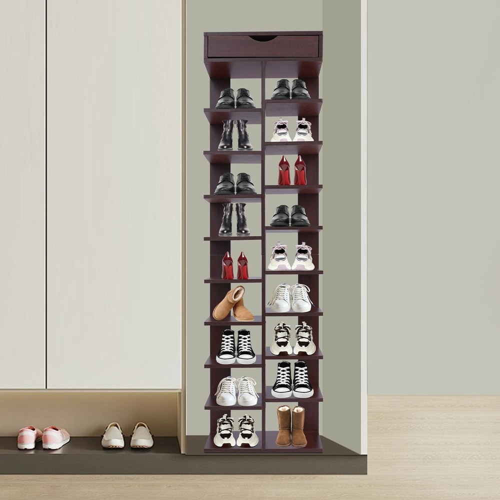 10 Tier Vertical Shoe Rack For Compact Entryway Shoe Storage 4