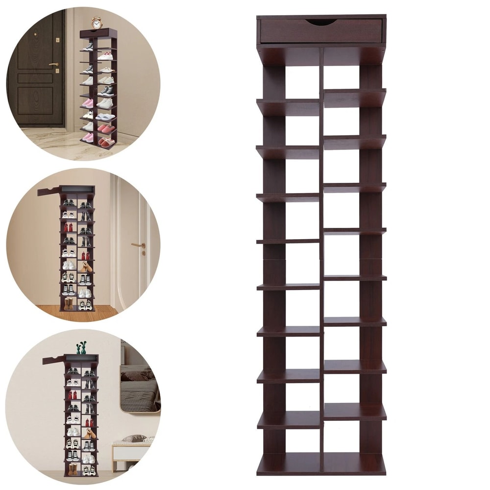 10 Tier Vertical Shoe Rack For Compact Entryway Shoe Storage 6