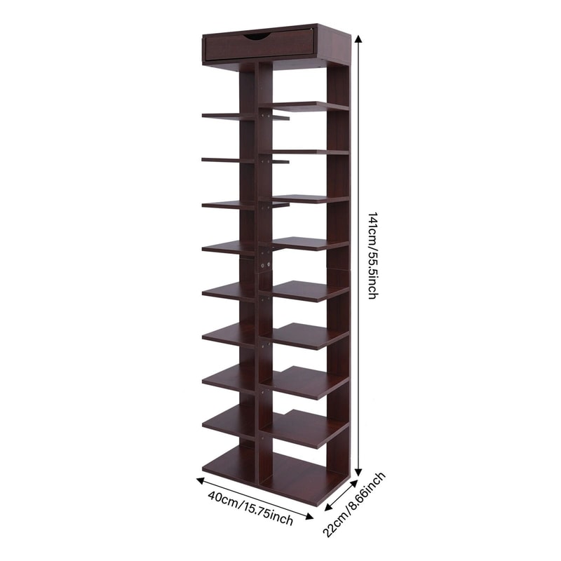 10 Tier Vertical Shoe Rack For Compact Entryway Shoe Storage 19