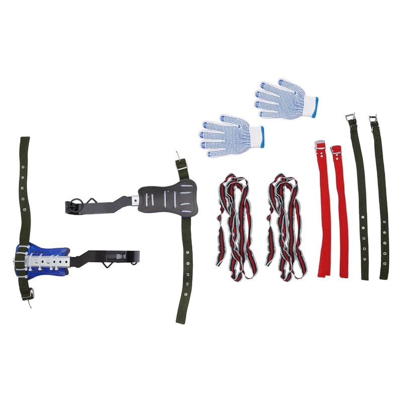 Adjustable Tree Climbing Spike Set With Safety Belt And Straps 9
