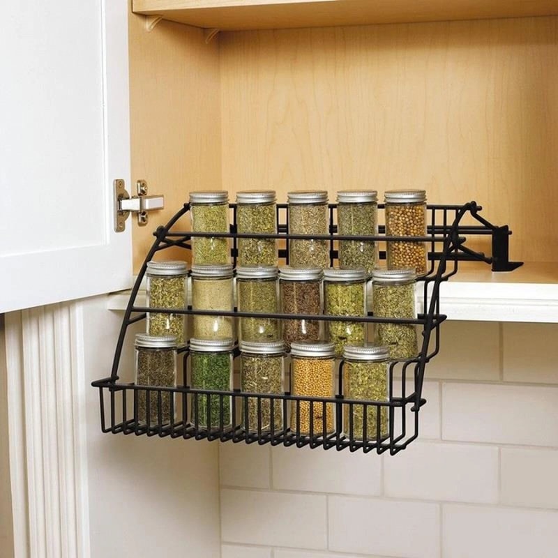 3 Tier Pull Down Spice Rack Organizer For Cabinet Pantry Storage 2