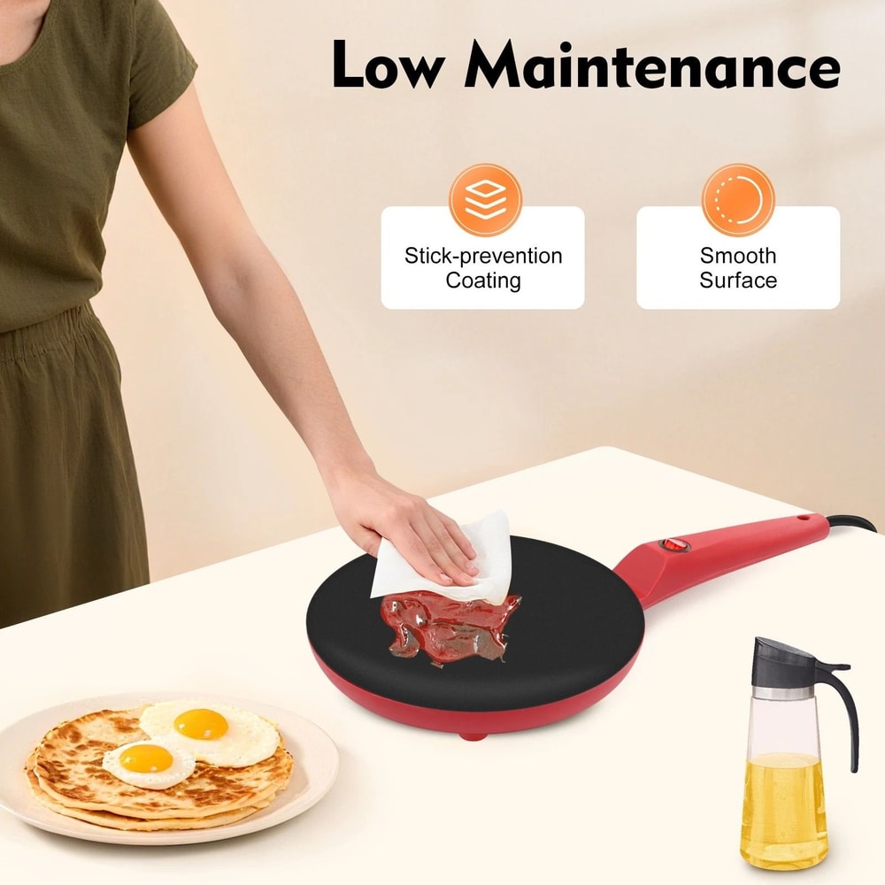 Electric Crepe Maker Non Stick Pancake Griddle For Crepes Tortillas And Breakfast 3