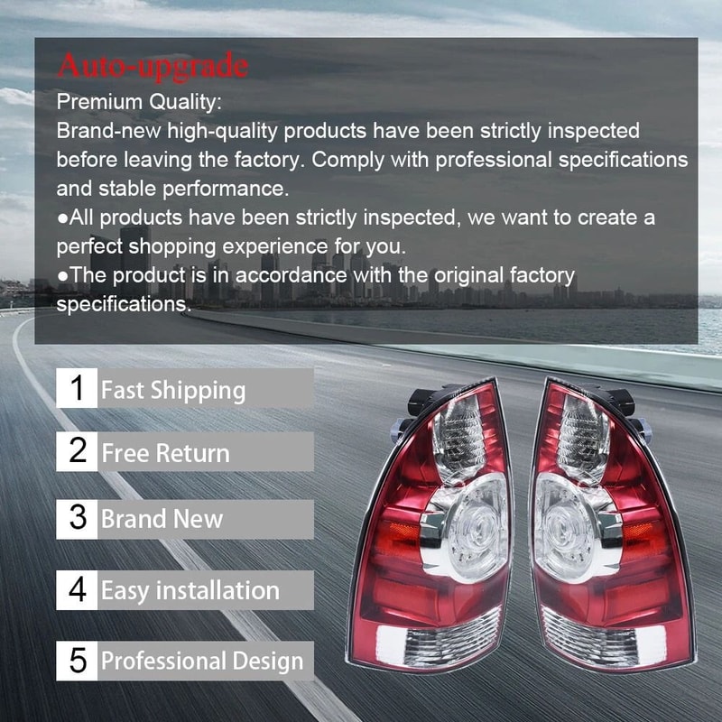 Premium LED Tail Lights For Toyota Tacoma Left Right Rear Brake Lamps 7
