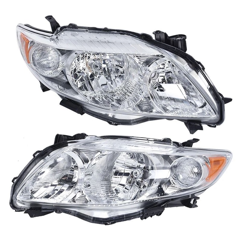 Premium Toyota Corolla Headlights Clear Halogen LR Replacement Set 0