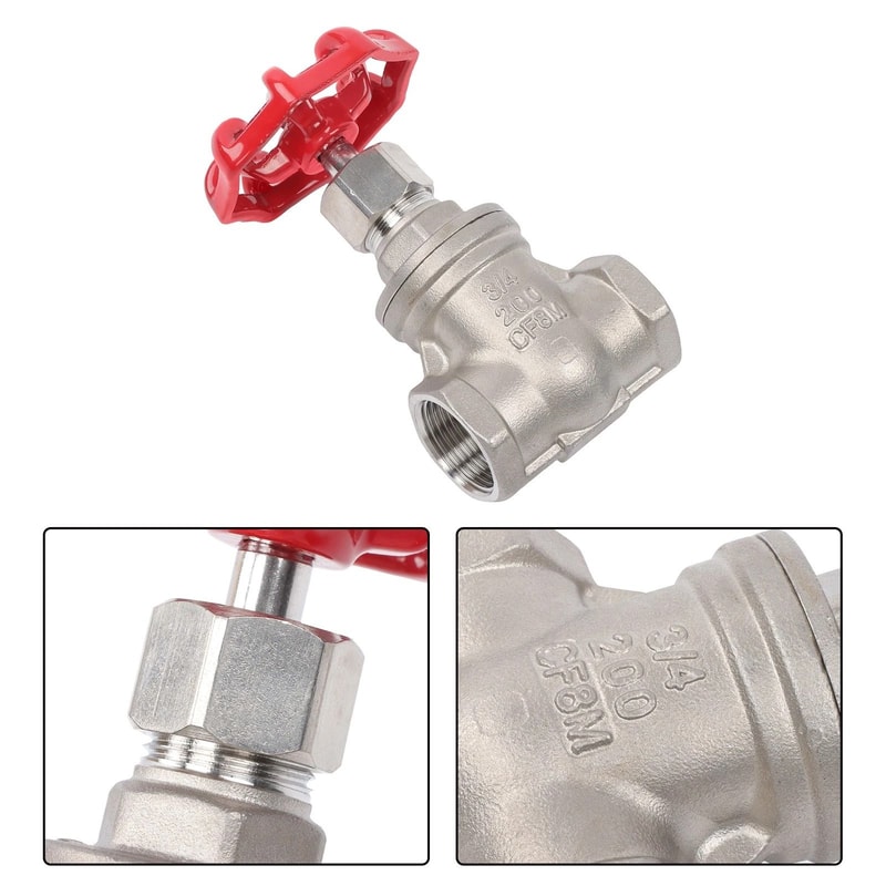Stainless Steel Gate Valve FNPT WOG With Wheel Handle Durable Industrial Shut Off 3