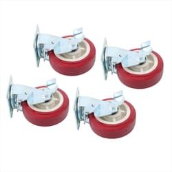 heavy duty industrial side brakes with red casters