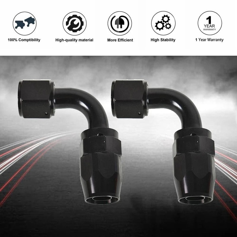 Set Of Fuel Fittings 90 Swivel Hose Adapters For Performance Cars 6